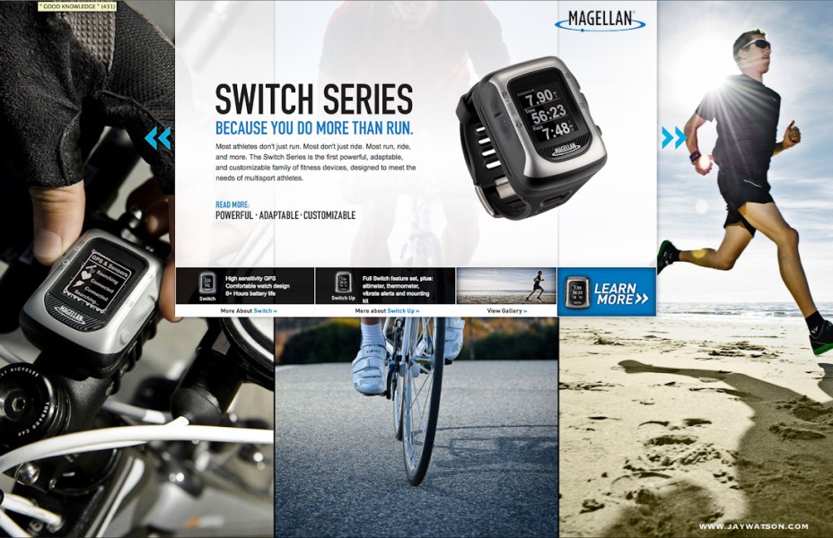 Magellan GPS tearsheet for the new Switch product campaign.