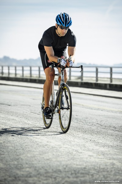 Triathlete Josh Bjornstad cycling near Aptos, CA | Magellan GPS