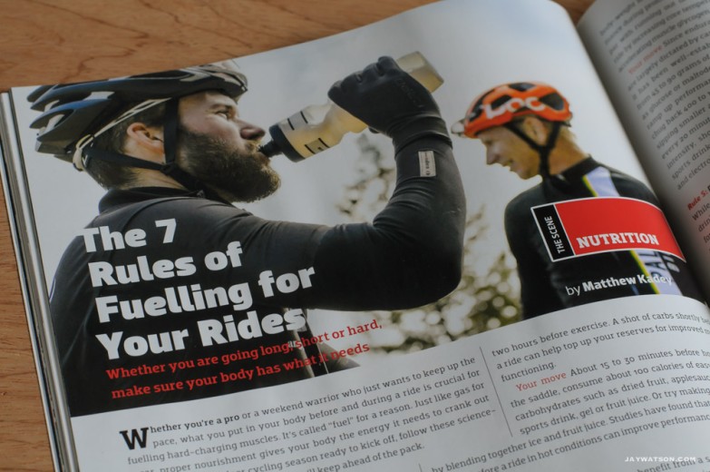 Editorial: "Rules of Fuelling for Your Rides" in Canadian Cycling Magazine. 