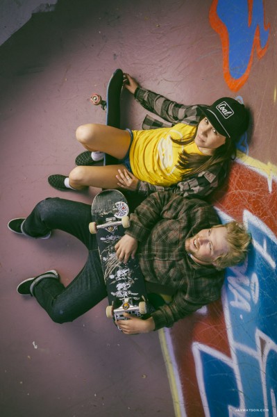 Skateboarding with Jen Valenzuela + Devin Scott. Northern California pool.