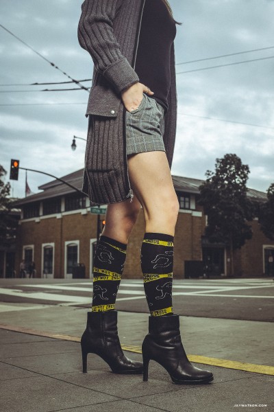 Knee high. Footwear apparel catalog shoot in San Francisco | Socksmith