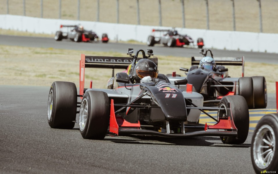 AP at turn 9a in the Jim Russell F3 Race Series, Sonoma Raceway