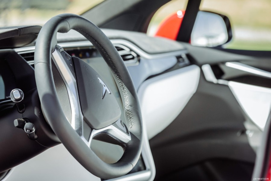Tesla Model X interior. Fremont, CA | Lufthansa Magazine