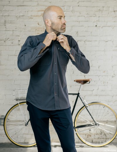 Vaughn Brown, workshirt by Parker Dusseau apparel. San Francisco | Bicycling Magazine