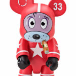 Product photography of vinyl toy Nervous Cosmonaut designed by Frank Kozik.