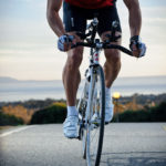 Triathlete Eric Clarkson cycling in Santa Cruz, CA