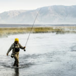 Fly fishing Hot Creek at Mammoth Lakes, CA