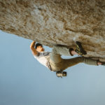 Spencer climbing in Bishop, CA